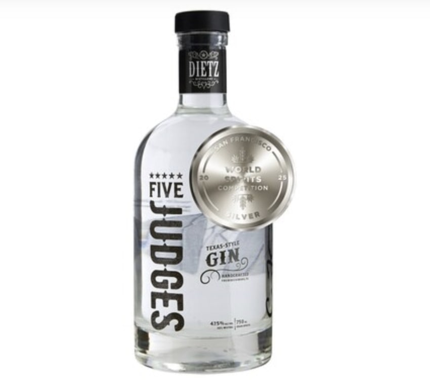 Texas Distillery Breaks Out for Big Apple Bars: Five Judges Gin from Dietz Distillery Wins Silver at SFWSC